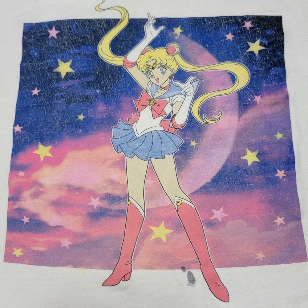 Set of 2 Sailor Moon White Tees Crop (Medium) and Regular (XS) - Picture 3 of 8